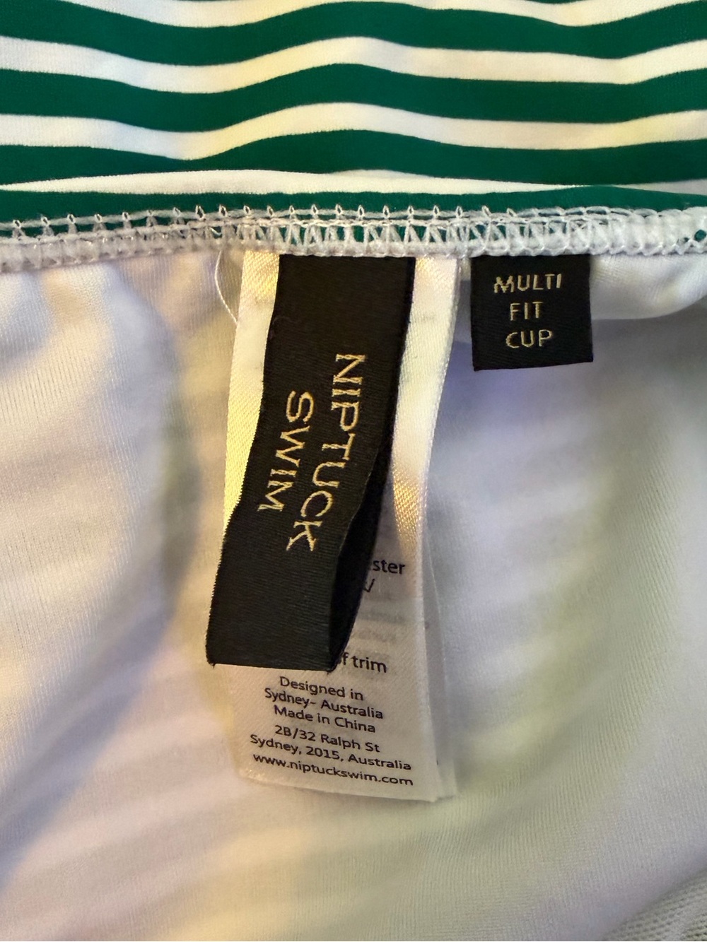 Striped Green One-Piece Swimsuit with Sweetheart Neckline - Picture 5 of 6